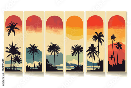 palm trees on the beach t shirt vector design