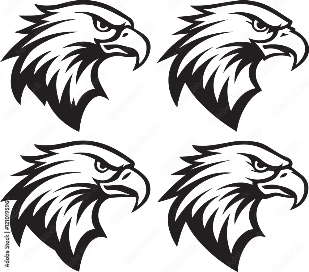 Fototapeta premium silhouette illustration eagle's head vector design