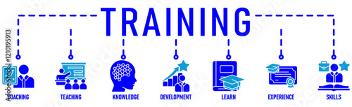 Training banner web icon vector illustration concept for internship training and learning program apprenticeship with an icon