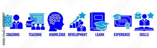 Training banner web icon vector illustration concept for internship training and learning program apprenticeship with an icon