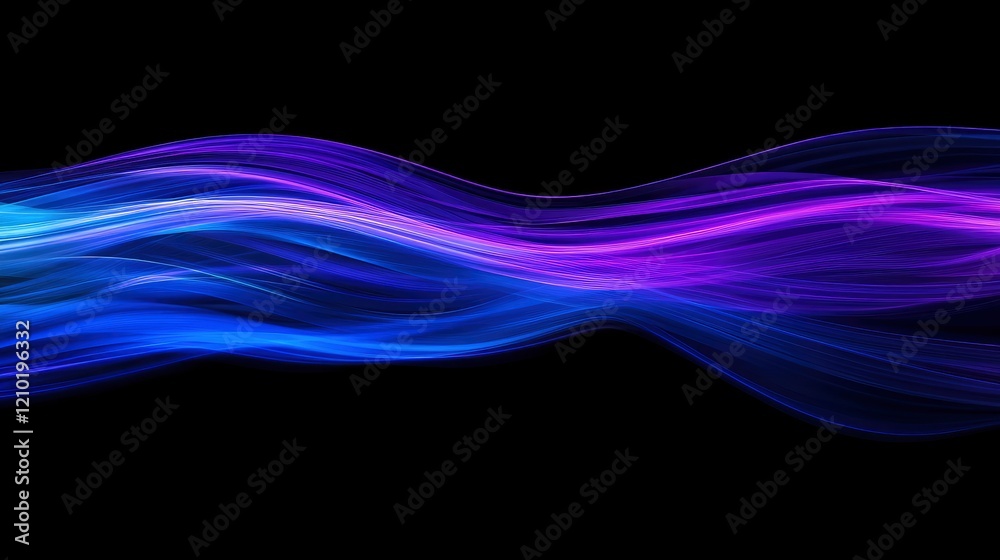 Obraz premium Abstract Blue and Purple Wave: Serene Digital Art