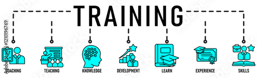 Training banner web icon vector illustration concept for internship training and learning program apprenticeship with an icon