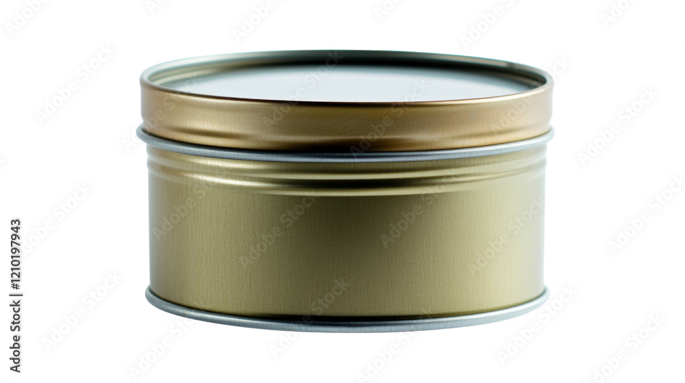 Tiny tin can with a clean design, suitable for storage or product photography, isolated on transparent background Tiny tin can with a clean design, suitable for storage or product photography, isolated on transparent background