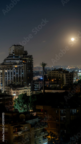 night view of the city cairo