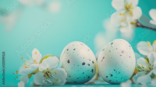 Eggs in Bloom: Pastel Painted Spring Easter Decoration photo