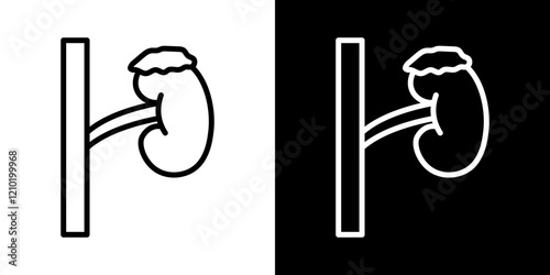 Adrenal gland vector icon in thin line style
