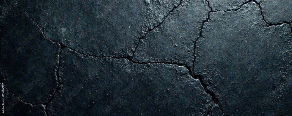 Obraz premium Deeply textured dark concrete, showing cracks and porous surface , cracked, high resolution