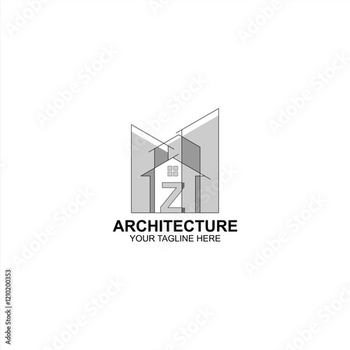 letter z logo icon for architeture with creative illustration photo