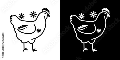Avian Influenza vector icon in thin line style