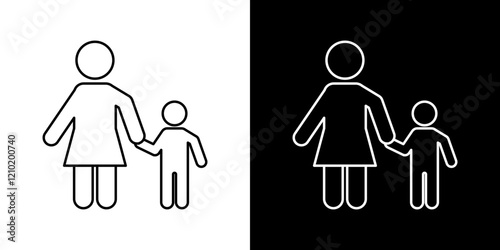 Baby sitter vector icon in thin line style