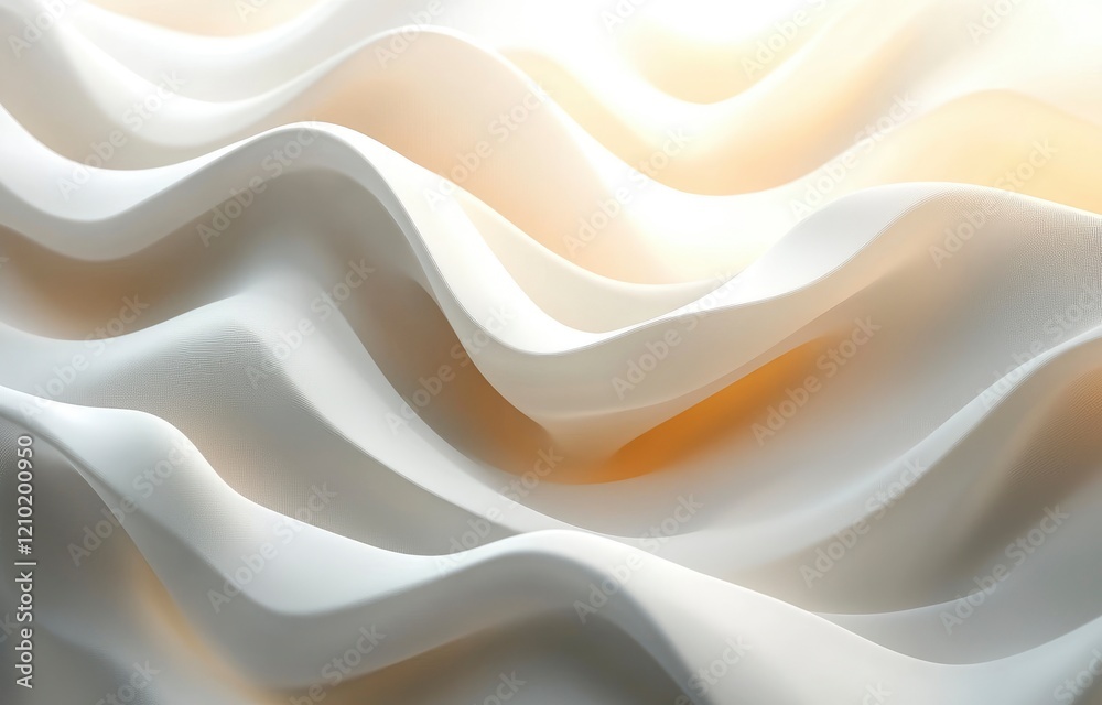 Obraz premium Serene White Waves: An Abstract Minimalist Composition