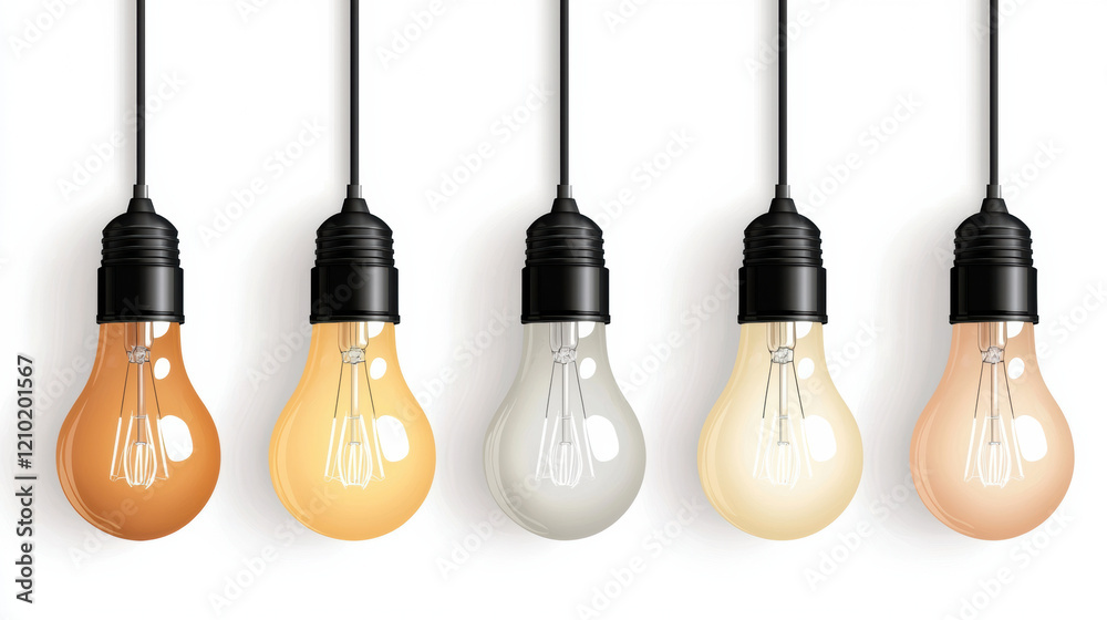 Hanging light bulbs with linear designs create warm ambiance Hanging light bulbs with linear designs create warm ambiance