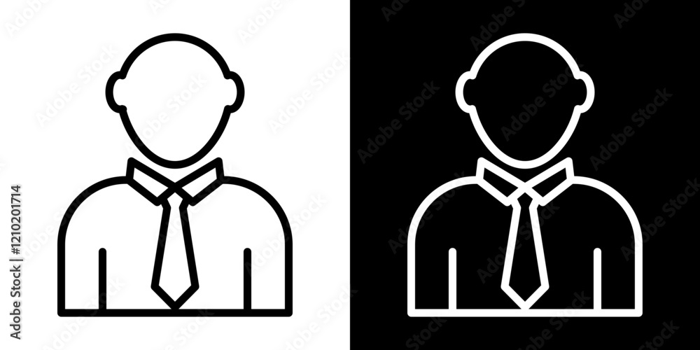 Businessman icons set in black filled and stroke line style Businessman icons set in black filled and stroke line style