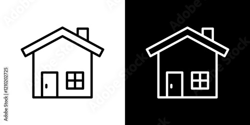 Clean house vector icon in thin line style