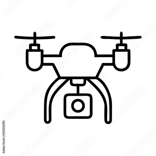 drone icon, drone line art - simple line art of drone, perfect for drone logos and icons