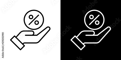 Commission vector icon in thin line style
