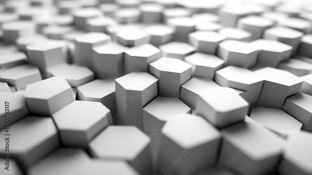 Abstract White Hexagonal Geometric Pattern Abstract White Hexagonal Geometric Pattern
