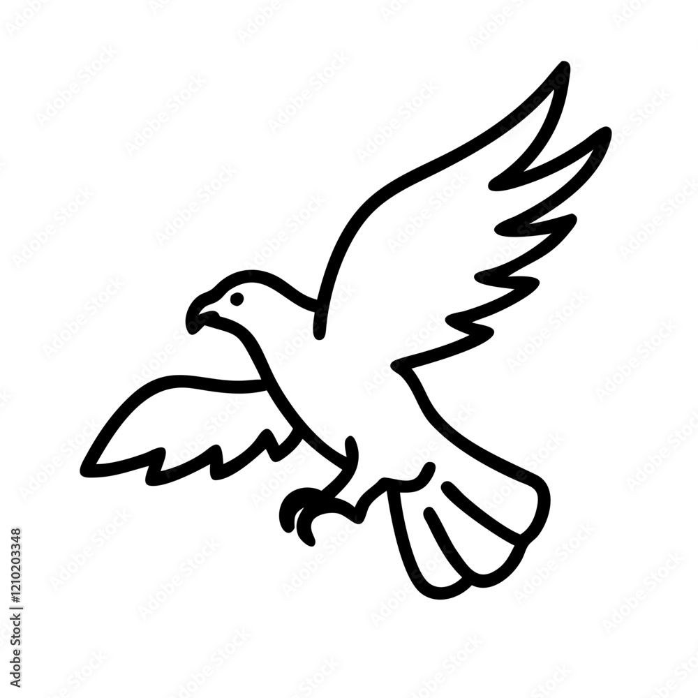 Obraz premium eagle flying icon, eagle flying line art - simple line art of eagle flying, perfect for eagle flying logos and icons
