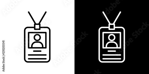 Credential vector icon in thin line style