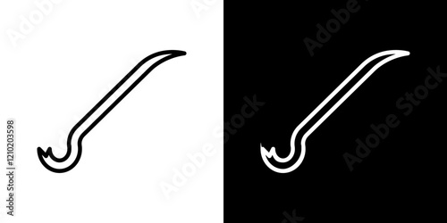 Crowbar vector icon in thin line style