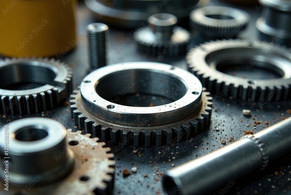 Workshop Table Metal Parts Close-up - High Detail Workshop Table Metal Parts Close-up - High Detail