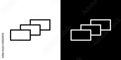 Depth perception vector icon in thin line style