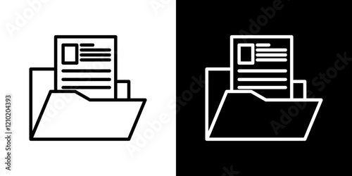 Dossier vector icon in thin line style
