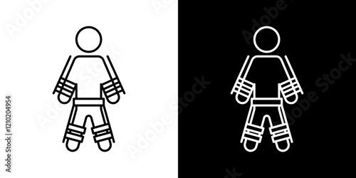 Exoskeleton vector icon in thin line style