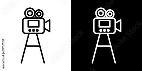 Film making vector icon in thin line style