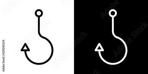 Fishing Hook vector icon in thin line style