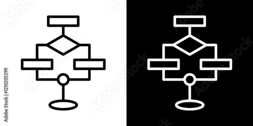 Flowchart vector icon in thin line style