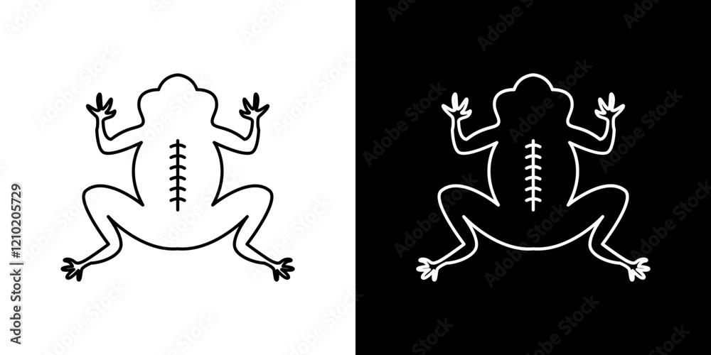 Fototapeta premium Frog vector icon in thin line style