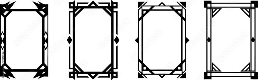 Set of geometric frames, in art deco style Set of geometric frames, in art deco style