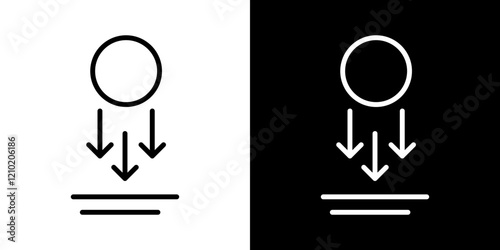 Gravity vector icon in thin line style