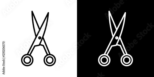Hairdresser scissors vector icon in thin line style