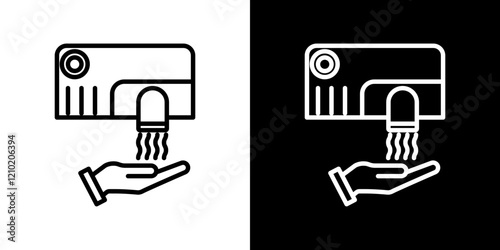 Hand dryer vector icon in thin line style