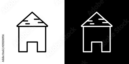 Hut vector icon in thin line style
