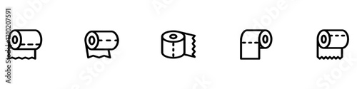Toilet paper line icon. Vector Illustration. Vector Graphic. EPS 10