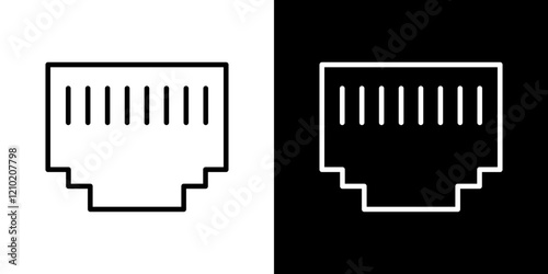 Lan vector icon in thin line style