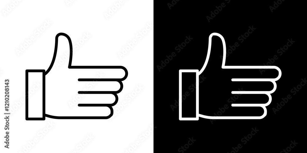Like button vector icon in thin line style Like button vector icon in thin line style