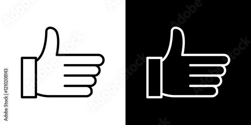 Like button vector icon in thin line style
