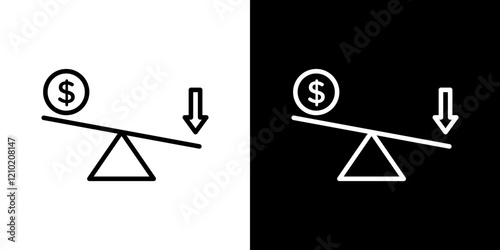 Leverage icons set in black filled and stroke line style