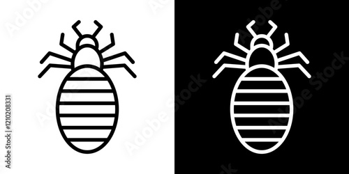 Louse icons set in black filled and stroke line style