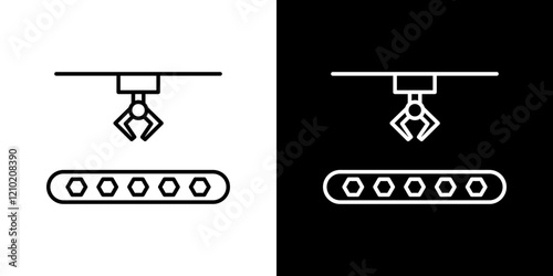 Machinery vector icon in thin line style