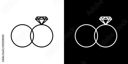 Marriage vector icon in thin line style