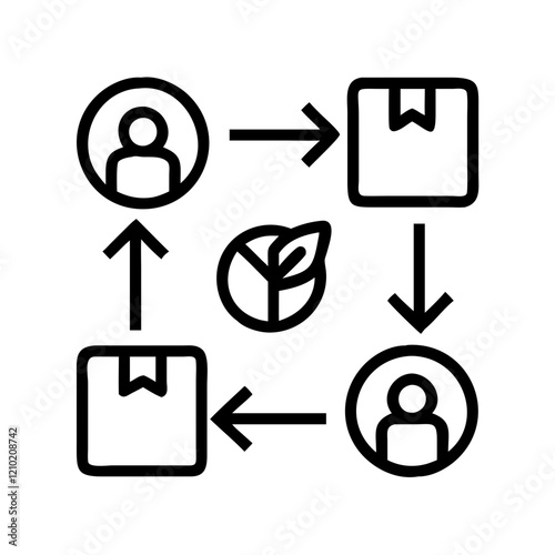 ethical supply chain icon, ethical supply chain line art - simple line art of ethical supply chain, perfect for ethical supply chain logos and icons