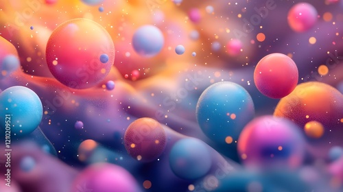 Soft and elegant festive design with colorful floating gradients cheerful whimsical patterns and dynamic bright details in a vibrant modern and digital