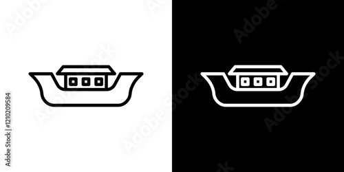 Noah Ark vector icon in thin line style