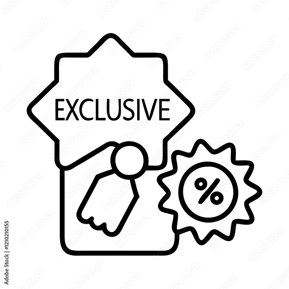 exclusive deal icon, exclusive deal line art - simple line art of exclusive deal, perfect for exclusive deal logos and icons exclusive deal icon, exclusive deal line art - simple line art of exclusive deal, perfect for exclusive deal logos and icons