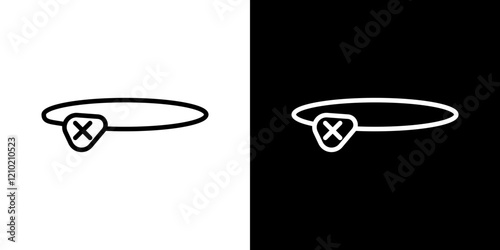 Pirate eye patch vector icon in thin line style
